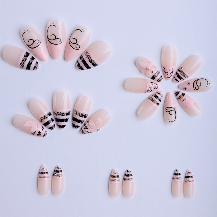 Artful Nail Extensions with Elegant 3D Decorations Bowlift