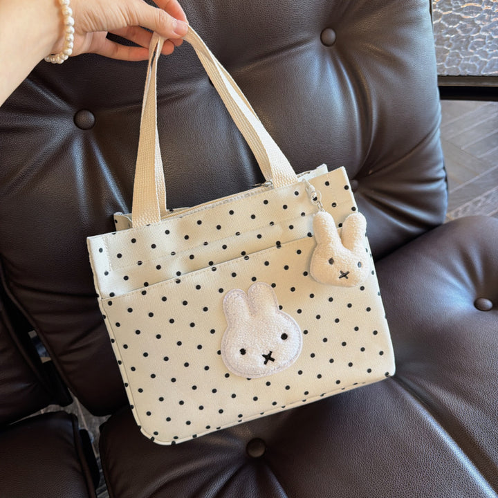 Canvas Shopper with Cute Bunny Applications Bowlift