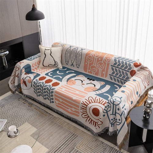 Cat-Themed Decorative Throw Blanket