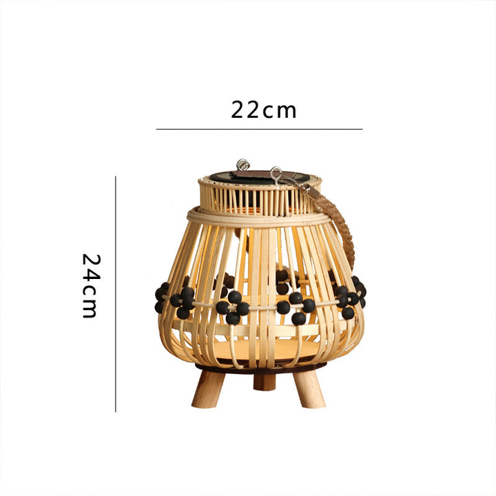 Decorative light source with natural rattan Bowlift