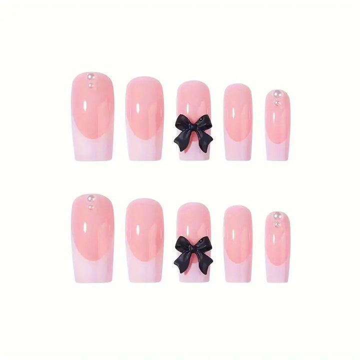 Stylish artificial nails with bow details Bowlift