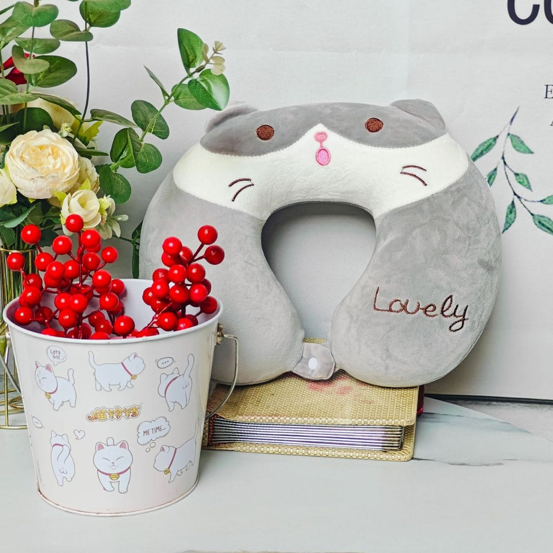 Unisex Neck Support Pillow with Cute Animal Design Bowlift