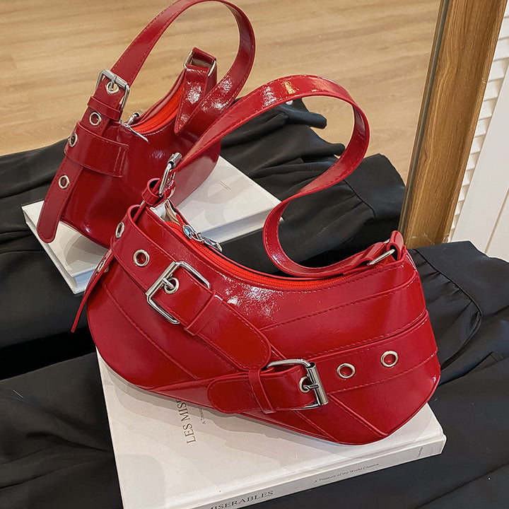 Stylish Patent Leather Shoulder Bag Bowlift