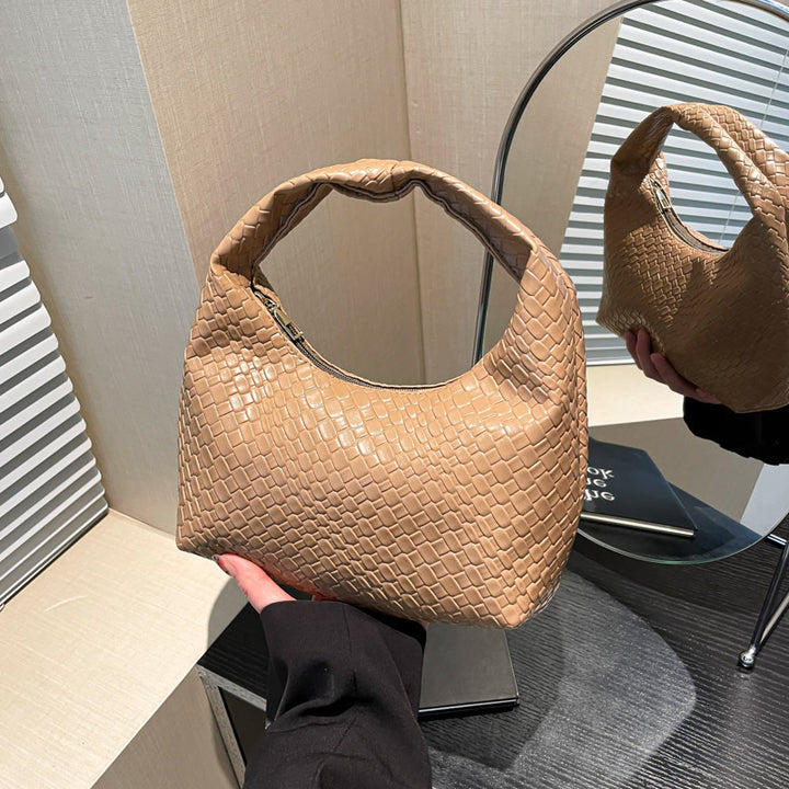 Textured Faux Leather Hobo Bag Bowlift