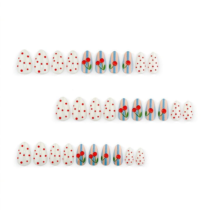 Creative art nails with cherry design Bowlift