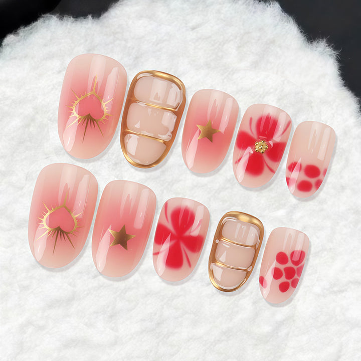 Floral Design Press-On Nail Art Set Bowlift