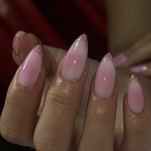 Artful Acrylic Nails with Gentle Ombre Design Bowlift