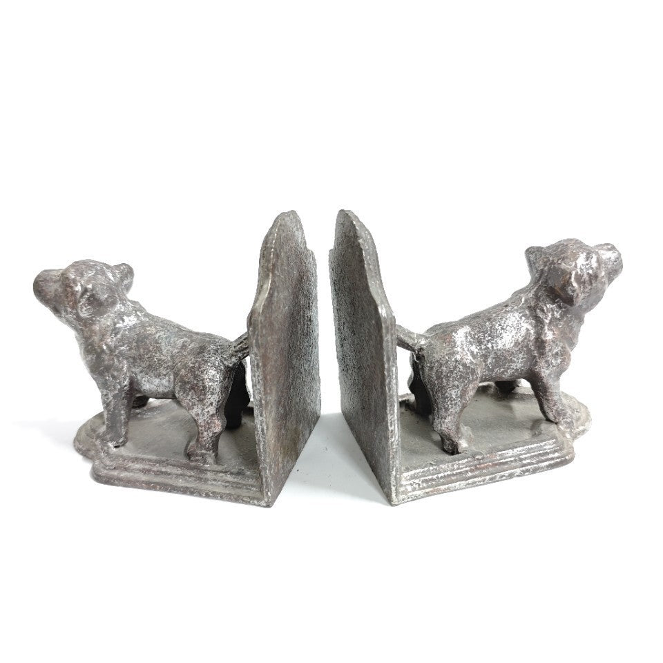 Rustic Dog Figurine Bookends