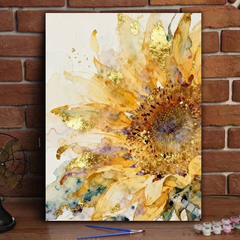 Elegant Sunflower Watercolor Canvas Art Bowlift