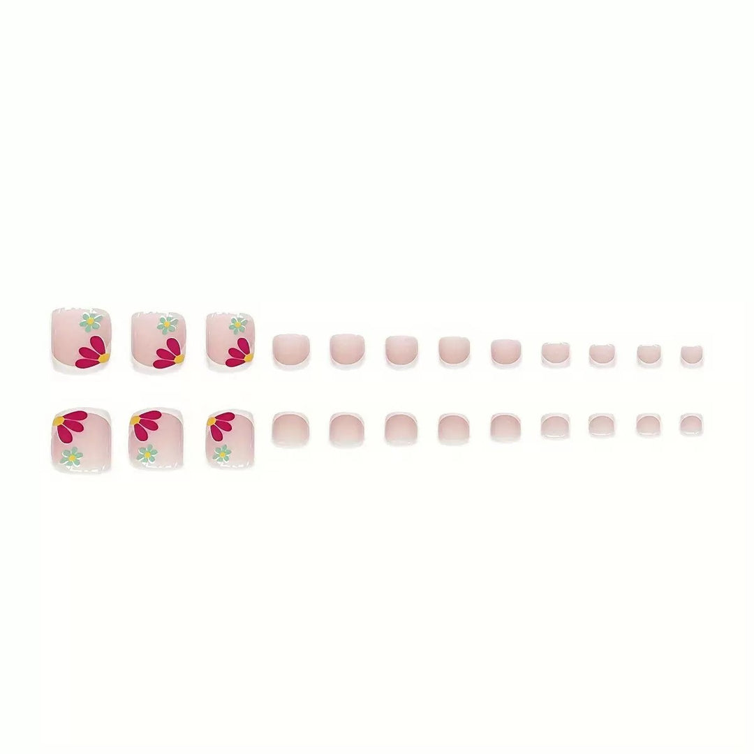 Nail art set with glowing flower motifs and glitter accents Bowlift