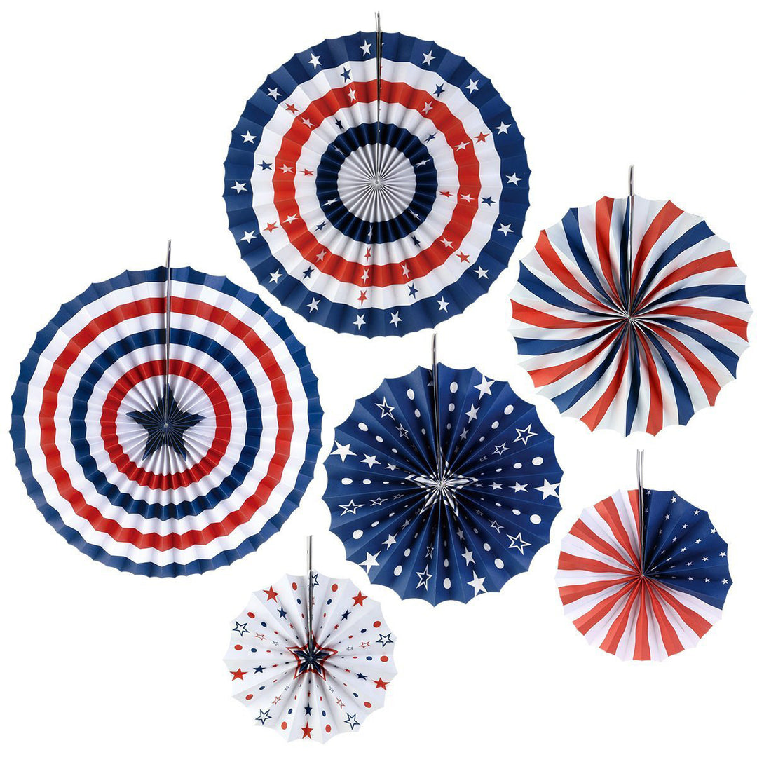 Unisex multi-piece party decoration set with paper fans pom poms bunting garland Bowlift