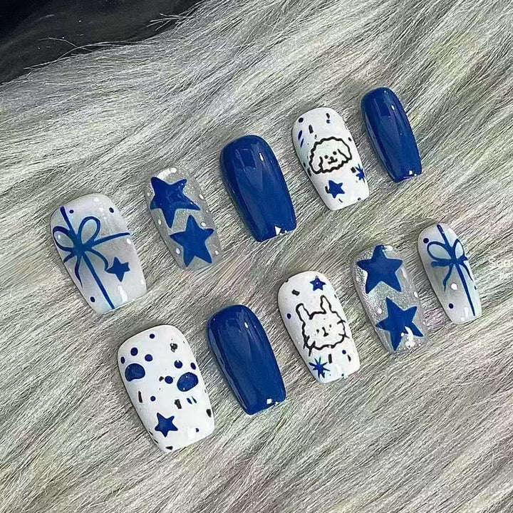 Whimsical Bear-Themed Press-On Nail Art Kit Bowlift