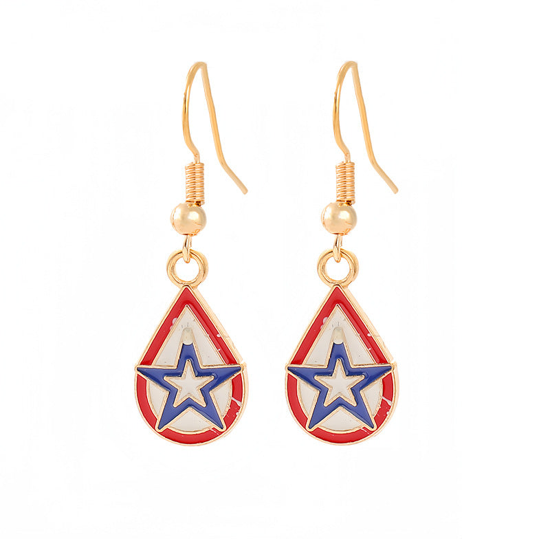 Women nan enamel horseshoe earrings with star motif and fishhook closure Bowlift