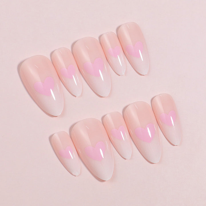 Heart-Accent Press-On Nail Set Bowlift