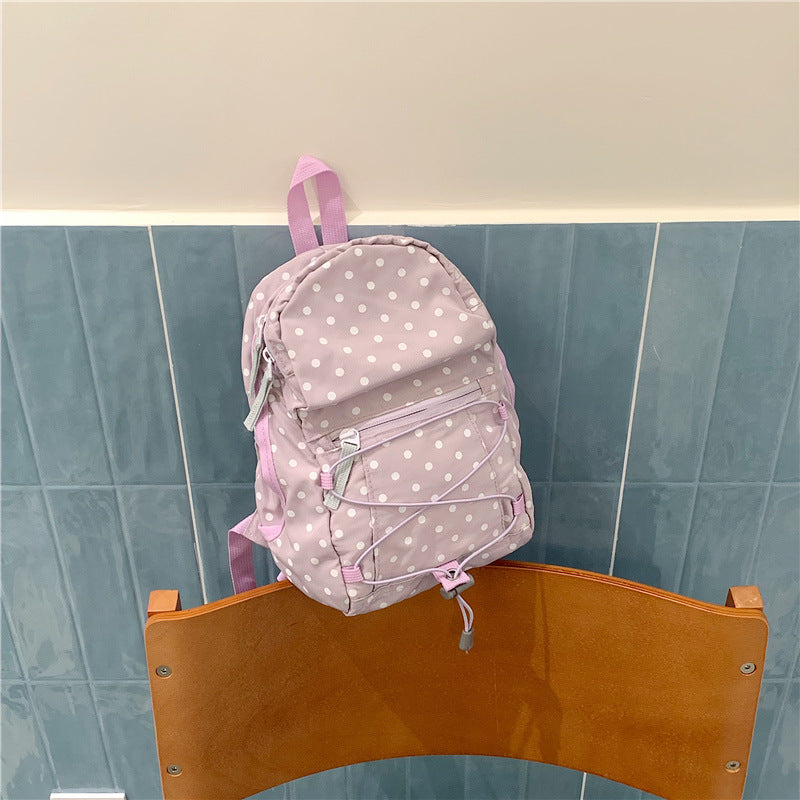 Lightweight Casual Polka Dot Backpack