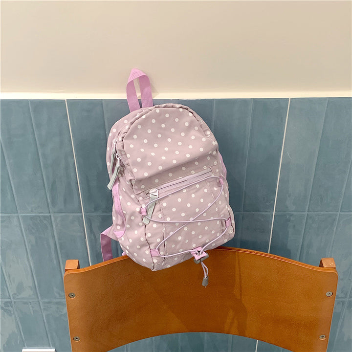 Lightweight Casual Polka Dot Backpack