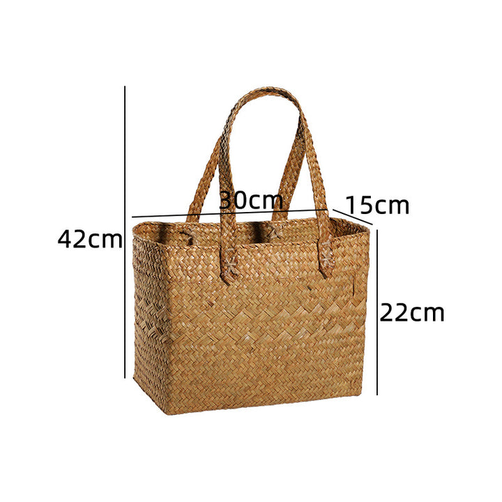Premium Handwoven Natural Storage Tote Bowlift