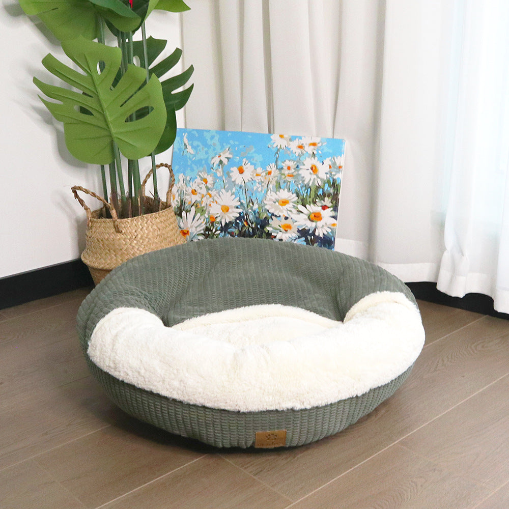 Plush Round dog bed