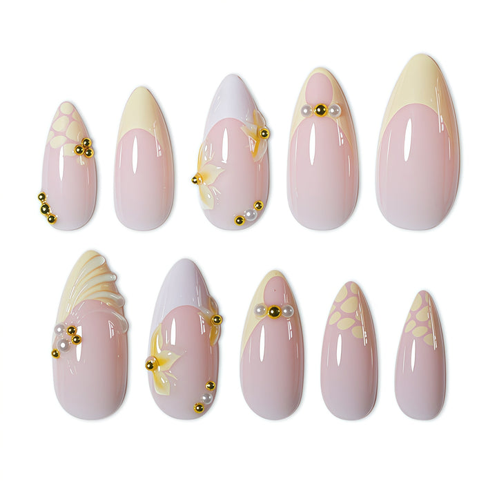 Elegant 3D Floral Nail Art Extensions Bowlift