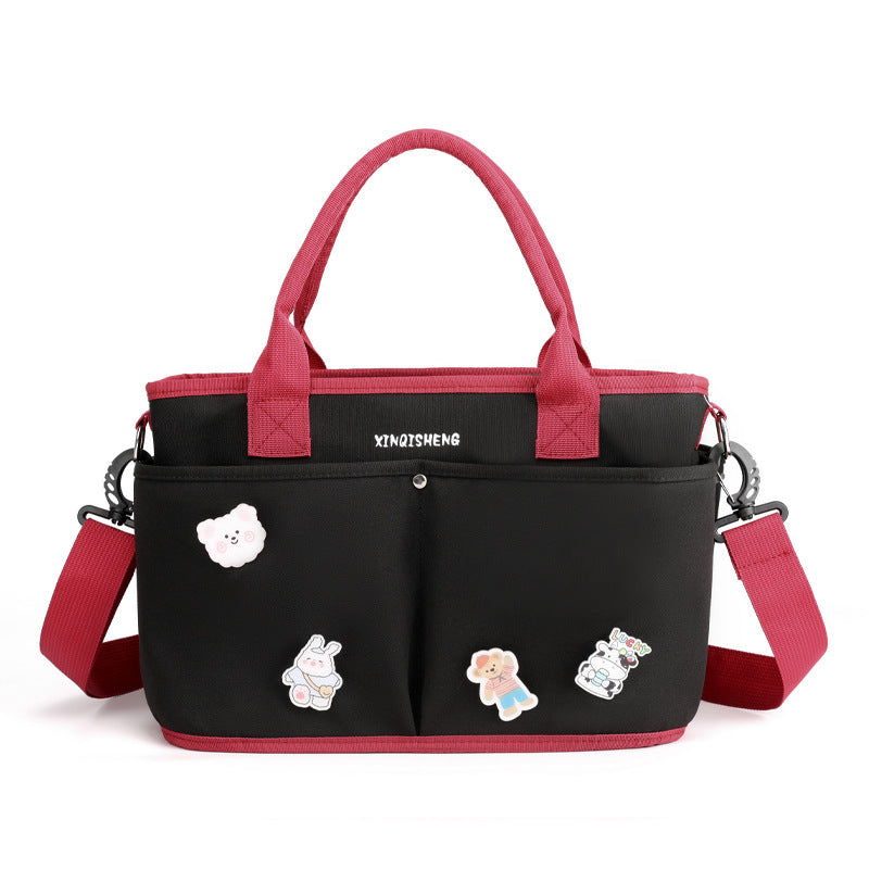 Multi-Pocket Floral Pattern Tote Bag Bowlift