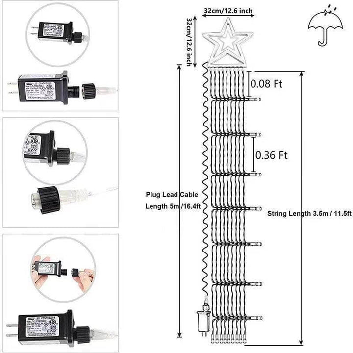 BowLift | Star Waterfall Light Christmas Meteor Lights LED String Lights