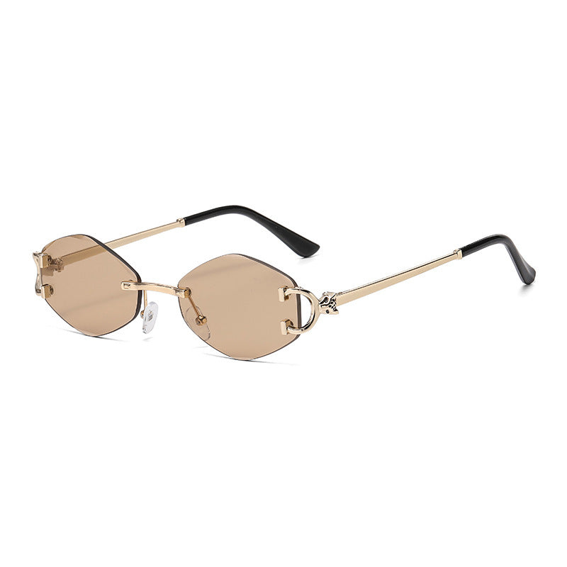 Women's futuristic sunglasses with striking hexagonal frame and high-quality glitter accents Bowlift