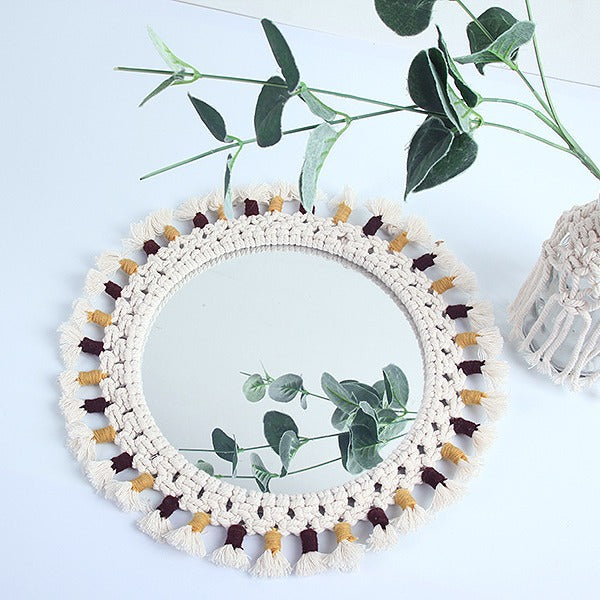 Decorative Macrame Wall Mirror Bowlift