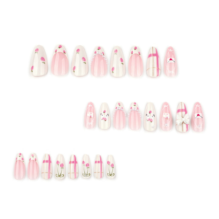 Artistic Decorative Press-On Nail Set Bowlift