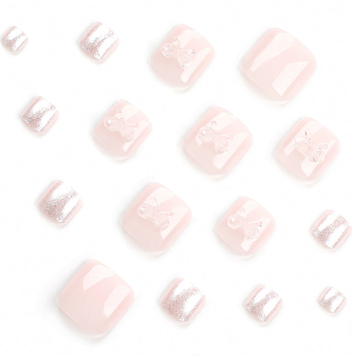Artful toenail art with bow accents Bowlift