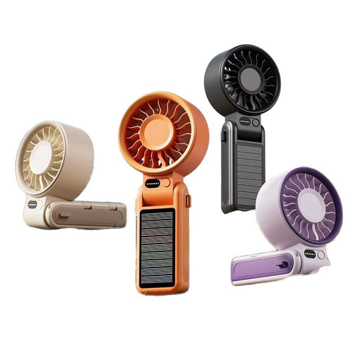 Unisex Portable Rechargeable Handheld Fan with Solar Charging Bowlift