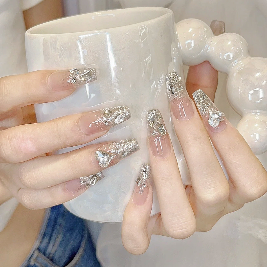 Ombre Glittering Press-On Nails Bowlift