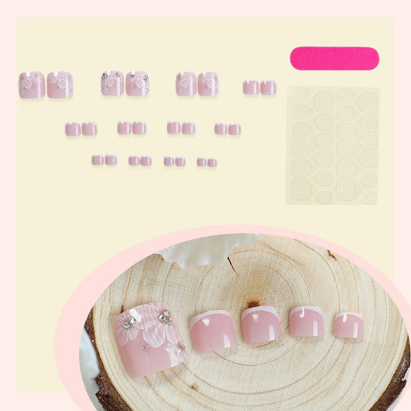 Nail art set with delicate floral design and glitter accents Bowlift