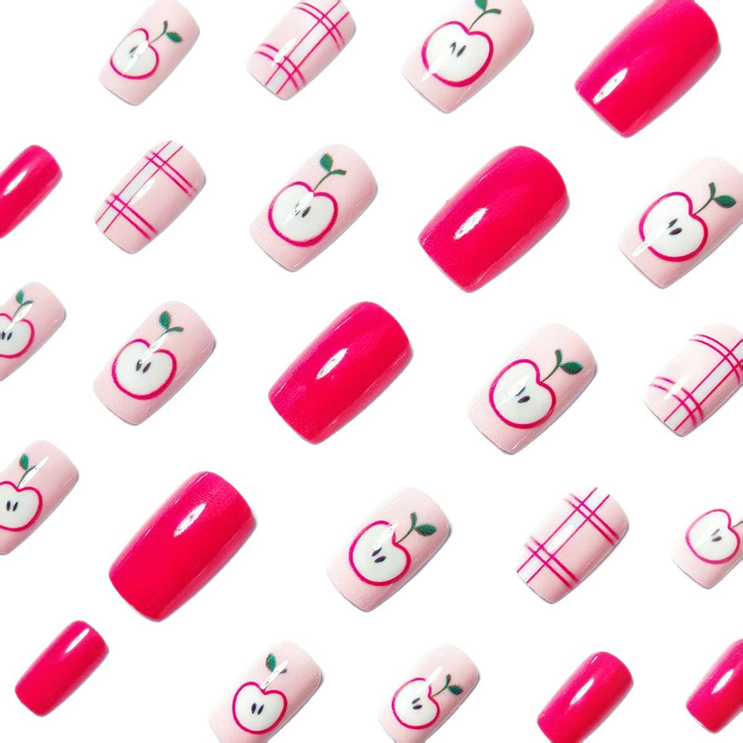 Artificial nails with fruity apple design Bowlift