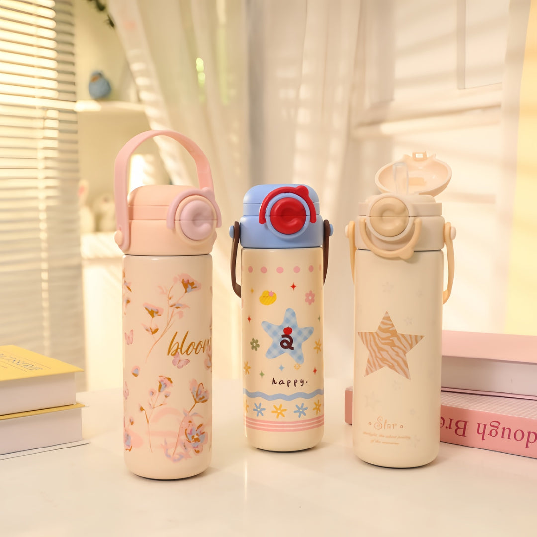 Ladies Insulated Drinking Bottle in Cheerful Strawberry Design Bowlift