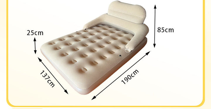 automatic inflate double flocked air mattress with integrated electric pump and raised edge comfort Bowlift