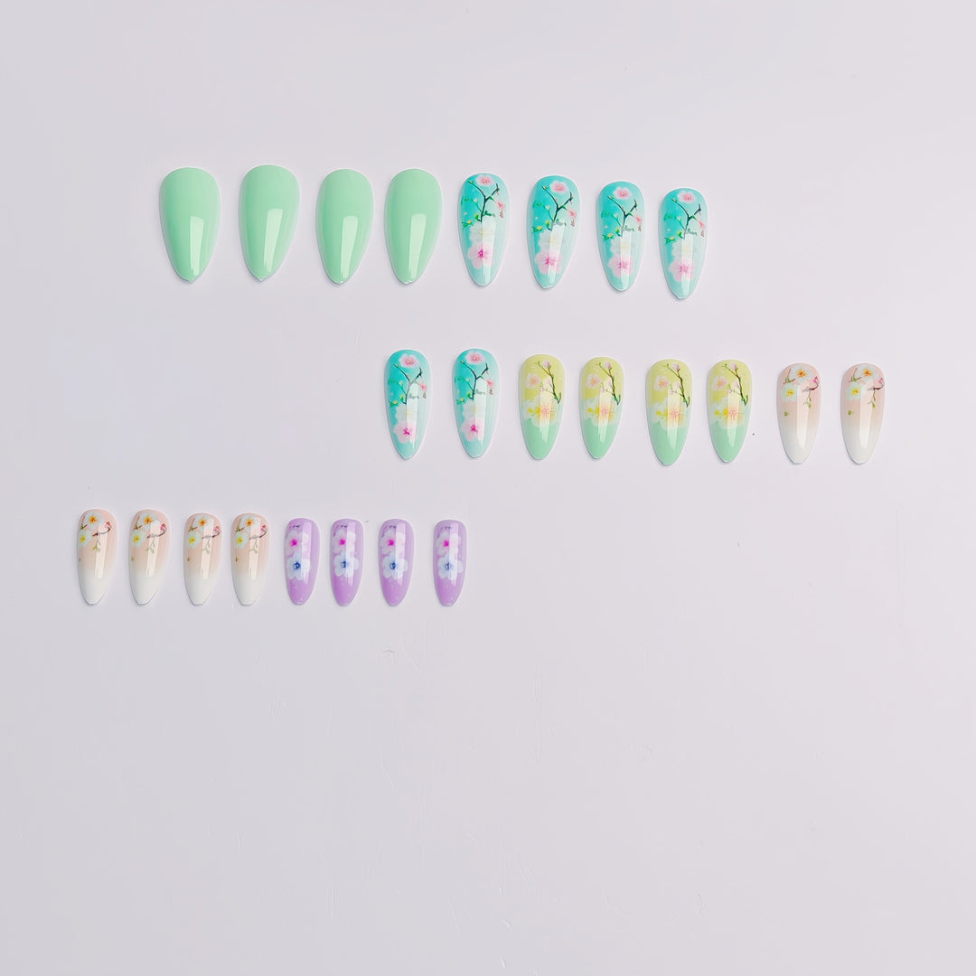 Floral Themed 3D Nail Art Bowlift