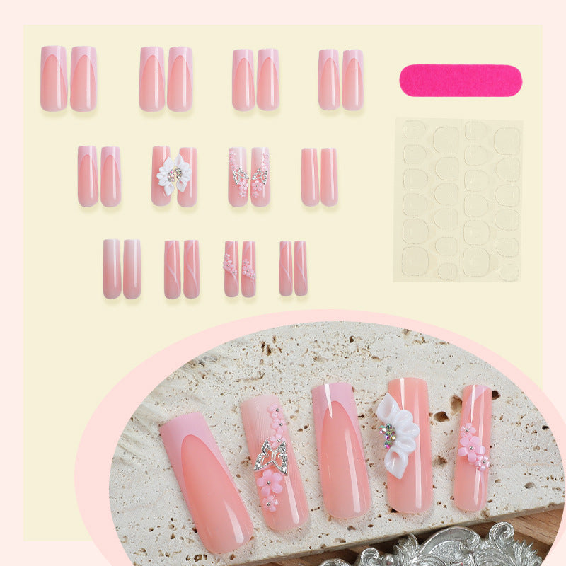 Floral Embellished Press-On Nails Set Bowlift