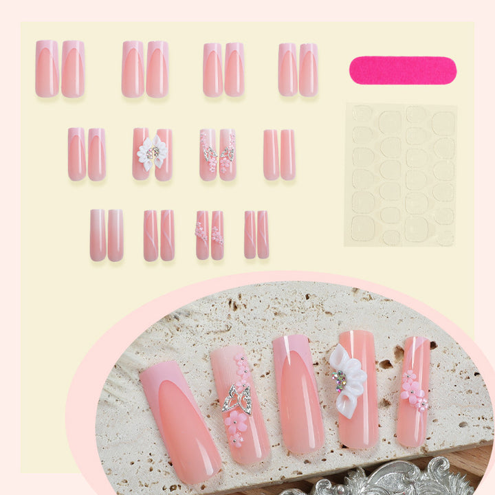 Floral Embellished Press-On Nails Set Bowlift