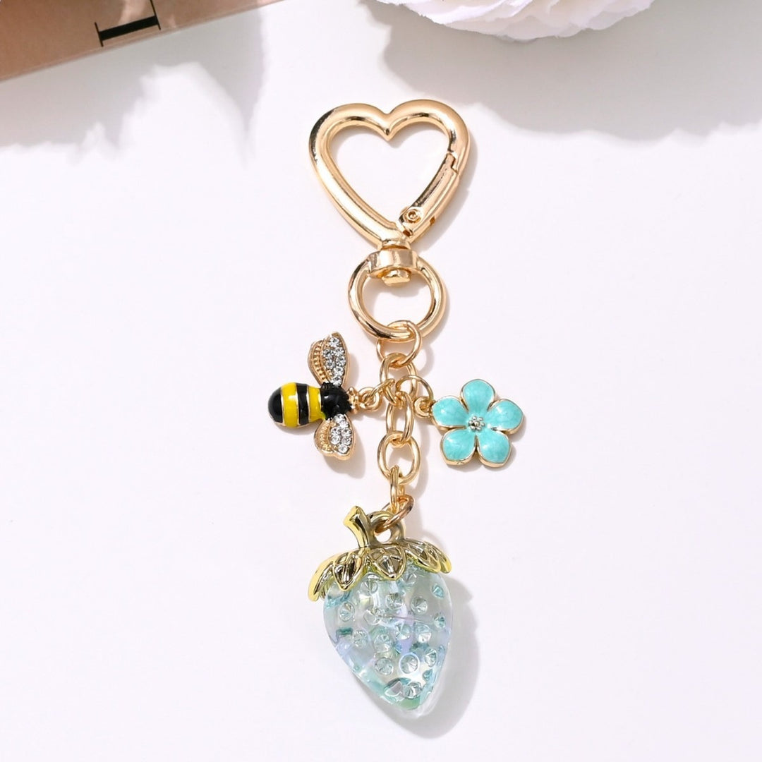 Keychain with Fruity Strawberry Design Bowlift