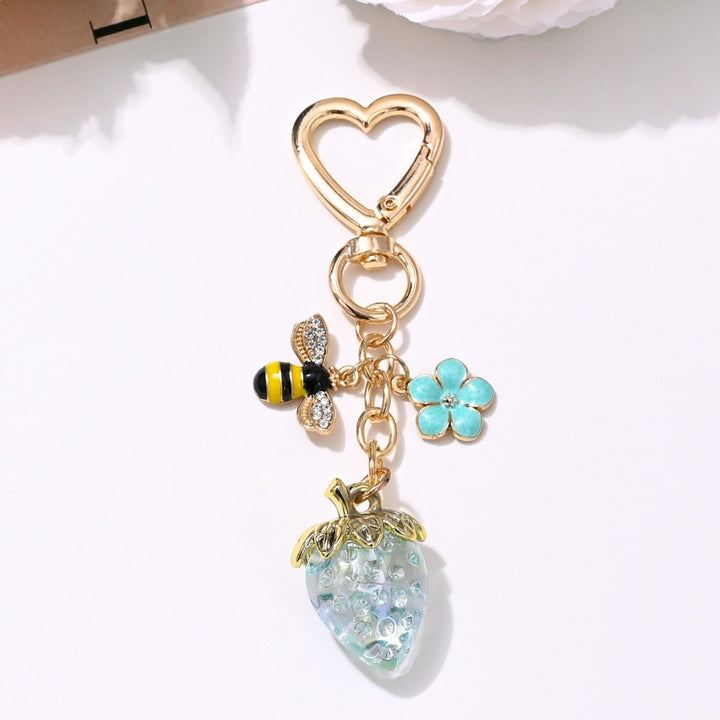 Keychain with Fruity Strawberry Design Bowlift