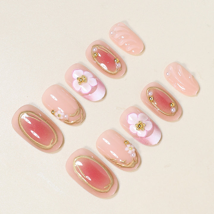 Floral Embellished Press-On Nail Art Set Bowlift