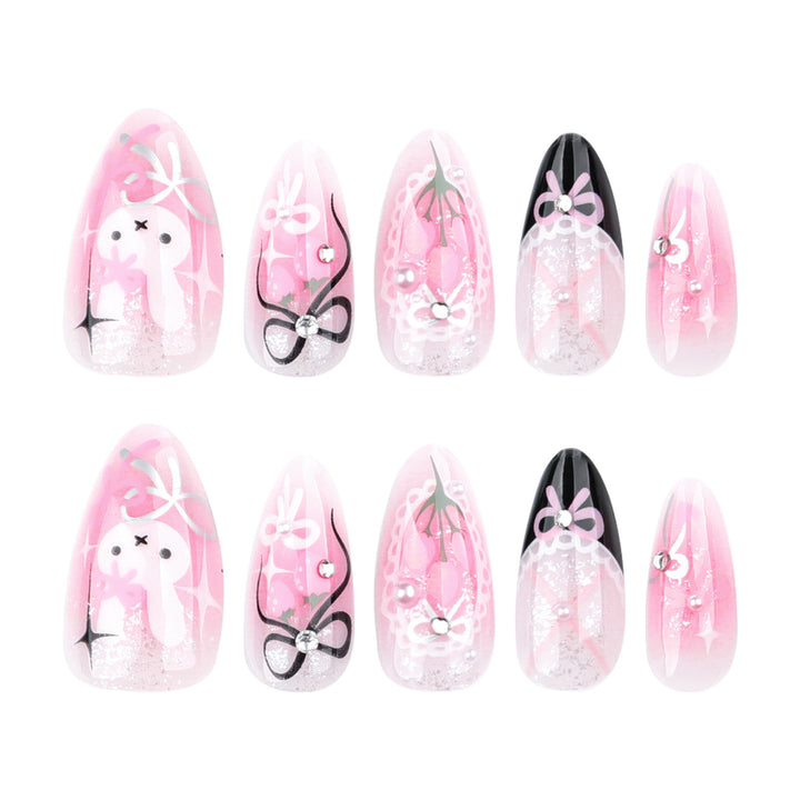 Artificial nails with romantic design Bowlift