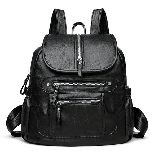 Durable Faux Leather Backpack