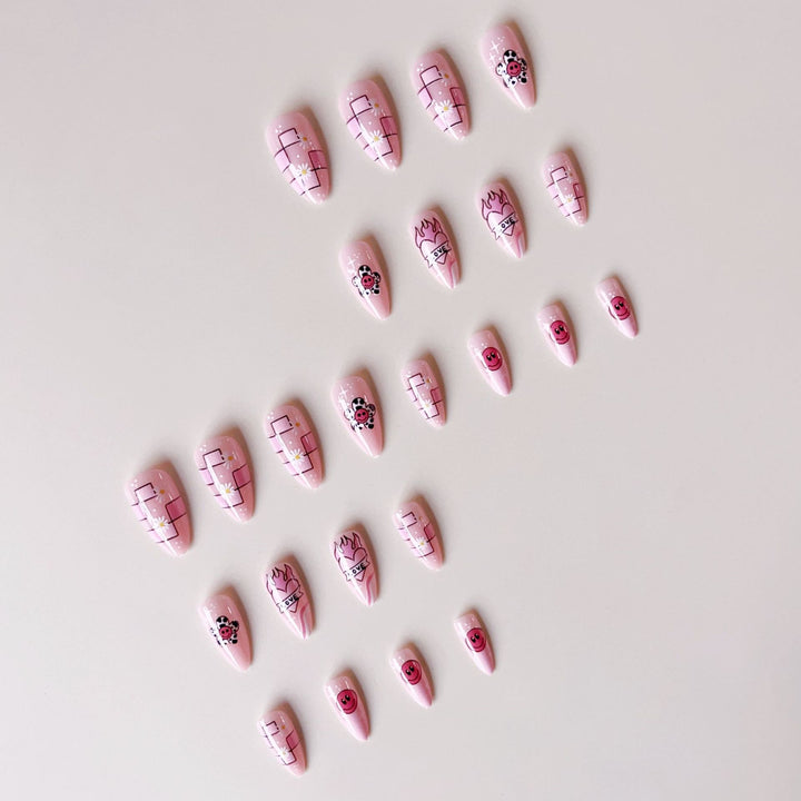 Creative artificial nail set with playful design and colorful accents Bowlift
