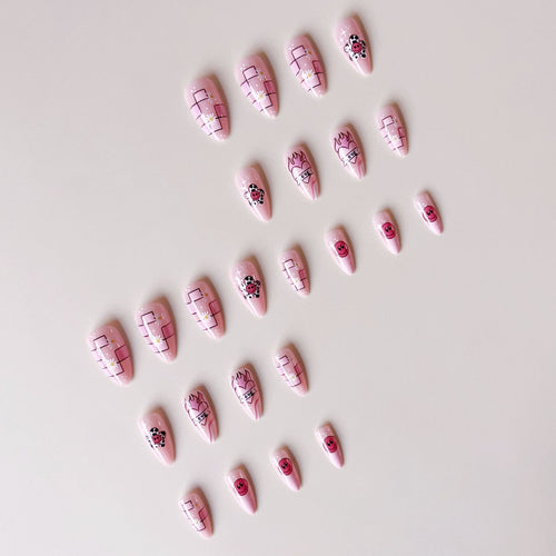 Creative artificial nail set with playful design and colorful accents Bowlift