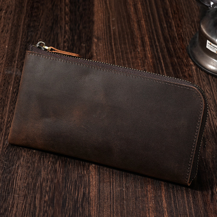 Premium Leather Zippered Travel Wallet