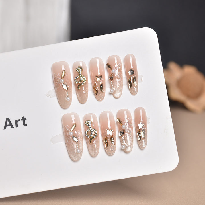 Premium Rhinestone-Embellished Nail Art Extensions Bowlift