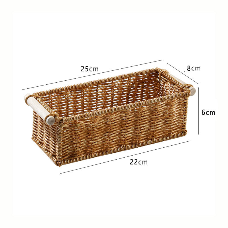 Unisex Rectangular Basket made of woven natural material Bowlift