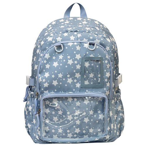Star Patterned Transparent Pocket Backpack