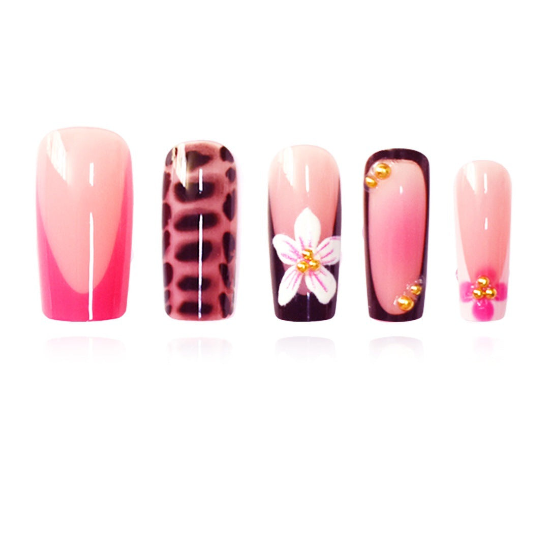 Artistic Floral Press-On Nail Extensions Bowlift 1787913978